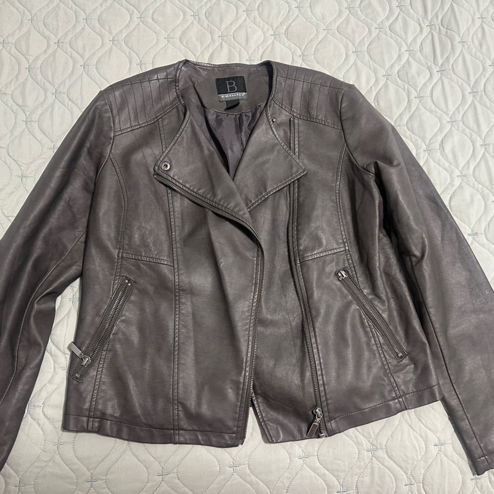 Gray Leather Jacket